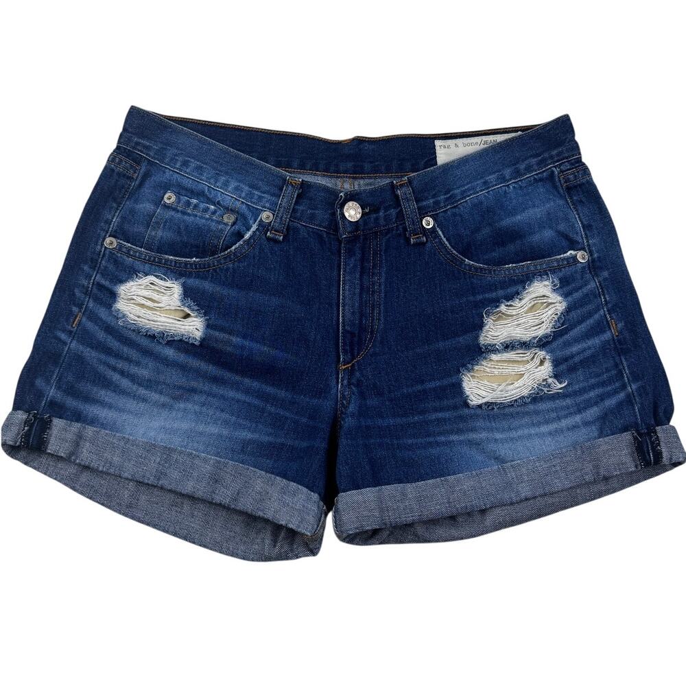 Rag & Bone Distressed Denim Cuffed Casual Classic Shorts Women's Size 27